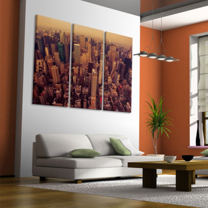 Tavla Arkiio Solnedgång Över New York