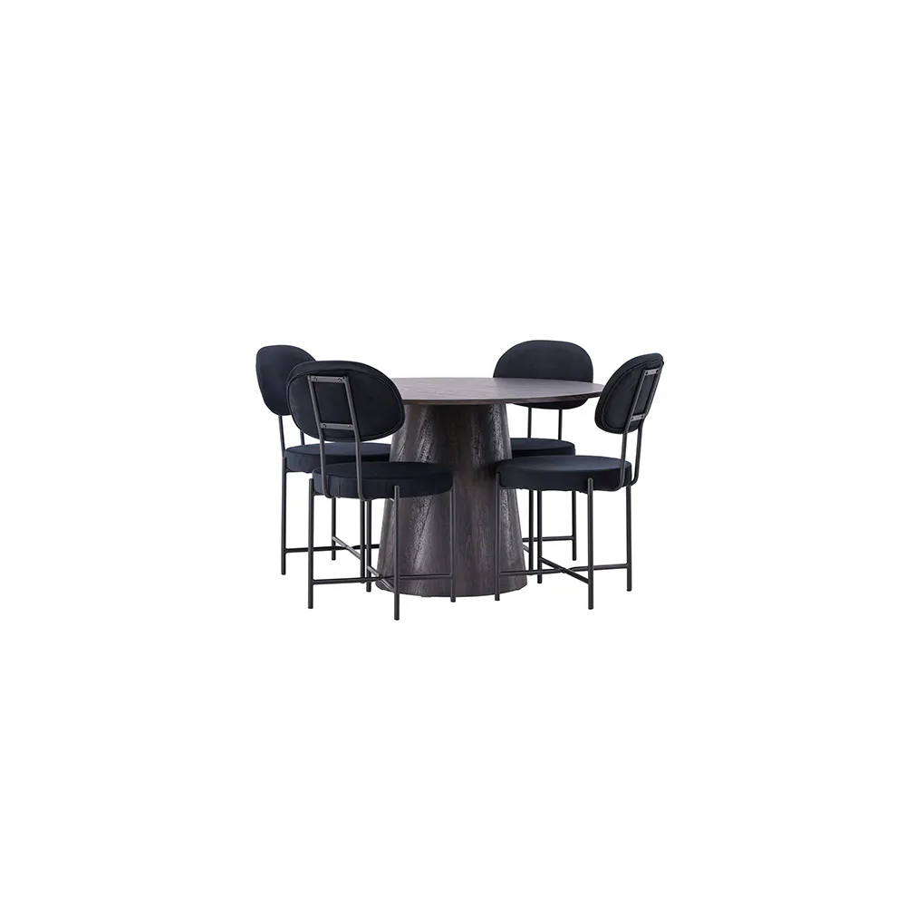 Matgrupp Venture Home Lanzo Ø120 cm med 4 st Stella stolar