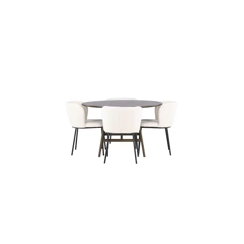 Matgrupp Venture Home Kaseidon Ø100 cm med 4 st Edina stolar