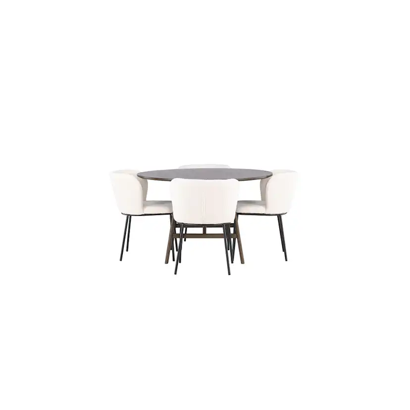 Matgrupp Venture Home Kaseidon Ø100 cm med 4 st Edina stolar