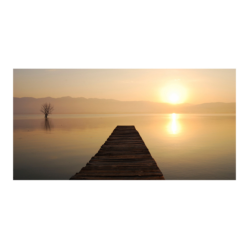 Fototapet XXL Arkiio jetty, lake, sunset 550x270 cm