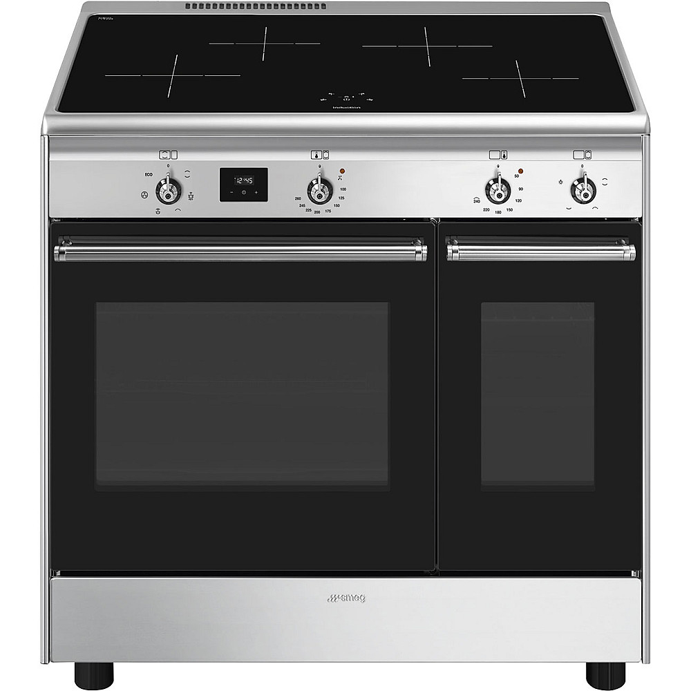Induktionsspis Smeg - CX92IM, Rostfri med Dubbelugn