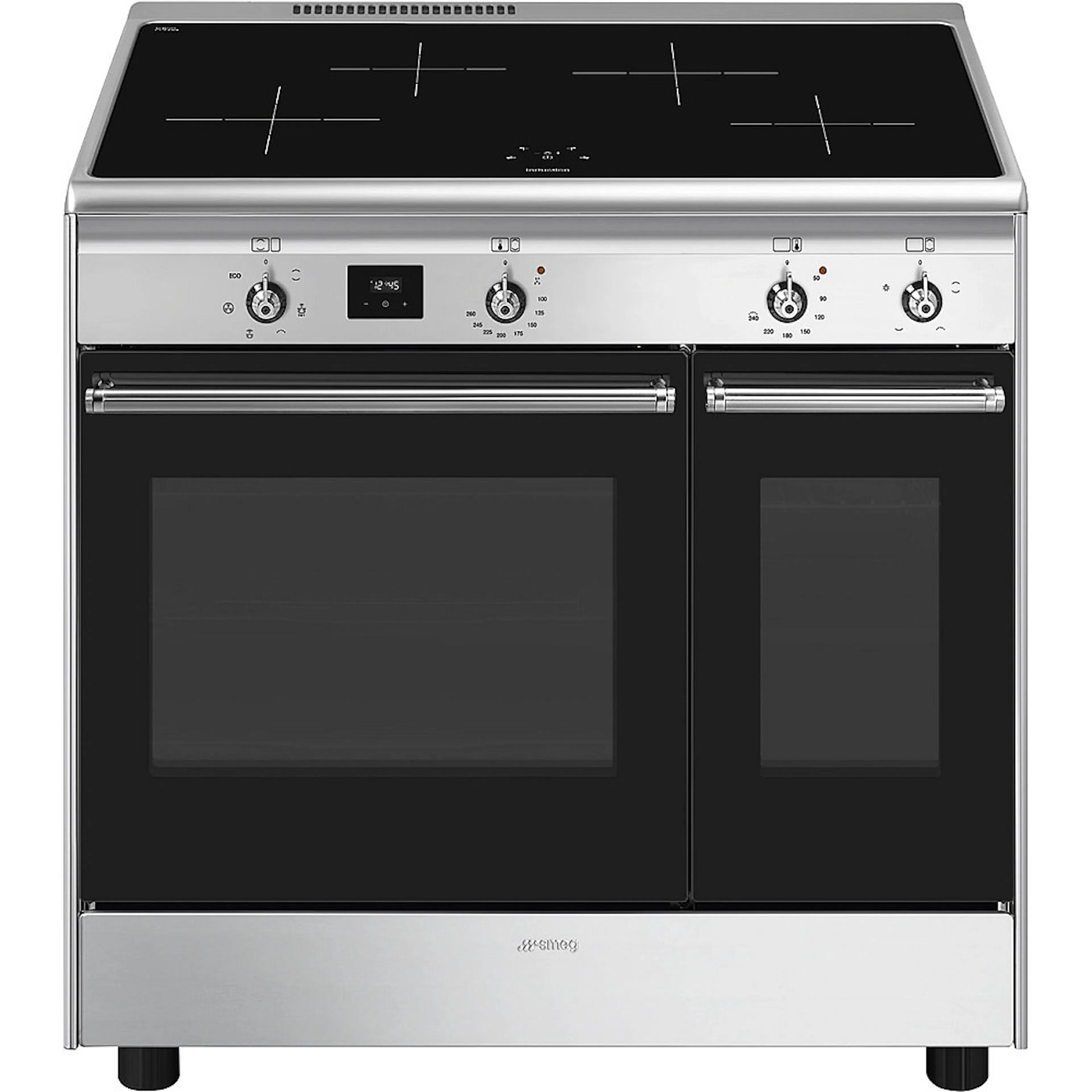Induktionsspis Smeg - CX92IM, Rostfri med Dubbelugn
