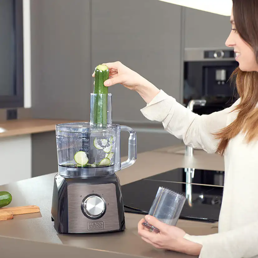 Matberedare Black+Decker 1200W med Skål, Mixer & Juicepress