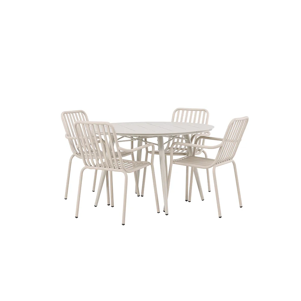 Matgrupp Venture Home Lina Bord med 4 Peking Stolar Beige