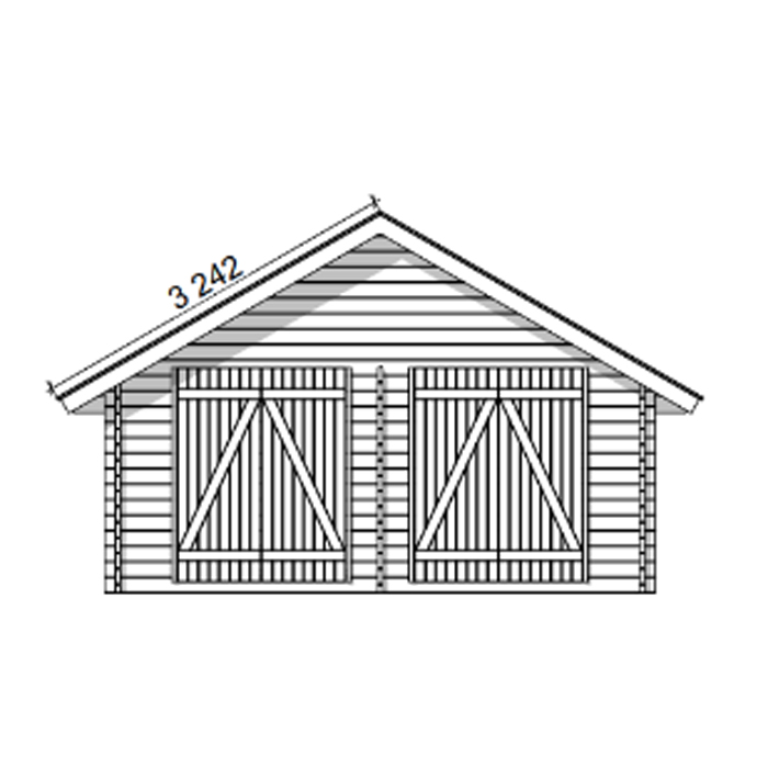 Timmerförråd LP Garden S-XL (20m²) Rak Vägg