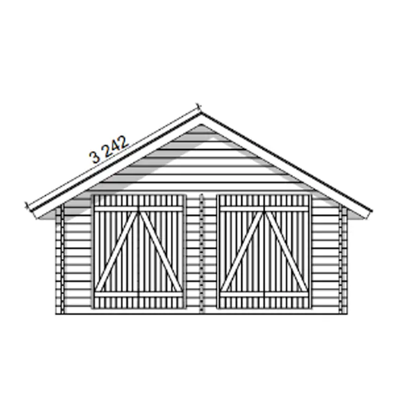 Timmerförråd LP Garden S-XL (20m²) Rak Vägg