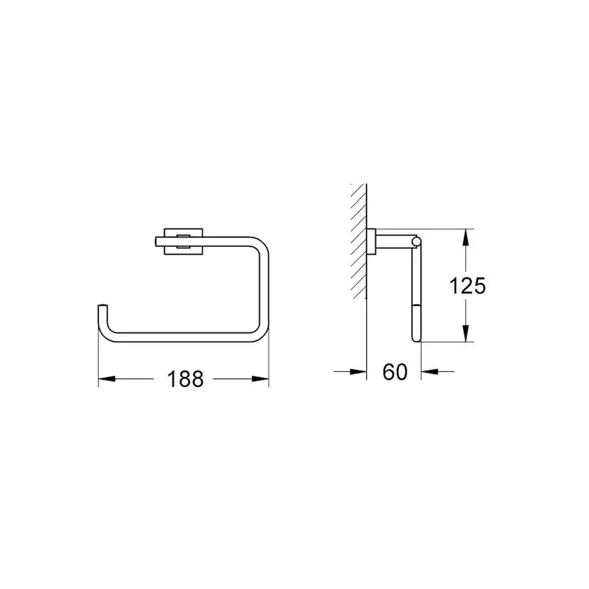 Essentials Cube handduksring Krom