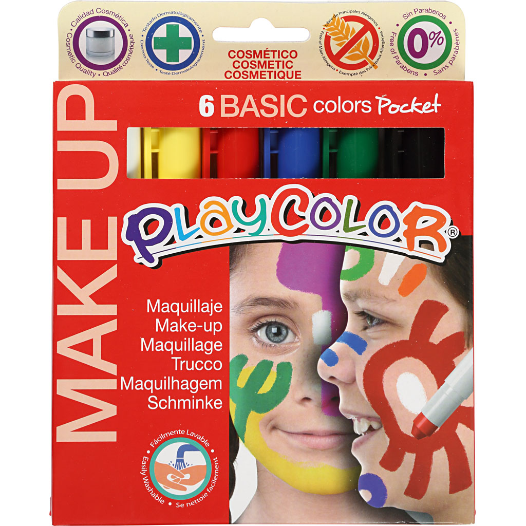 Ansiktsfärg Creativ Company Playcolor Make up Mixade Färger 6x5 g/1 Förp