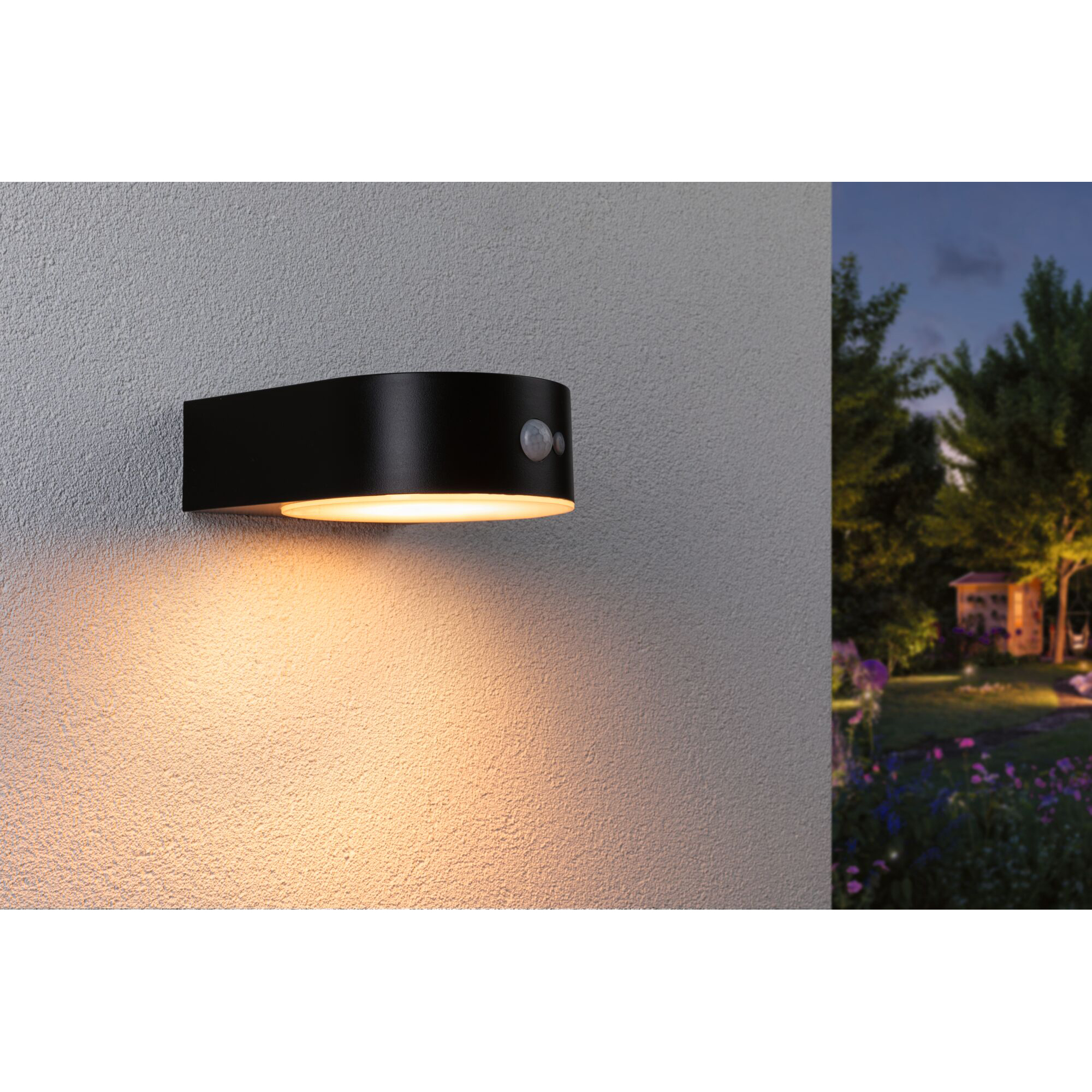 Fasadbelysning Solcell Paulmann Eileen LED med Rörelsesensor IP44 Ljus: Gold Light (insektsvänligt)