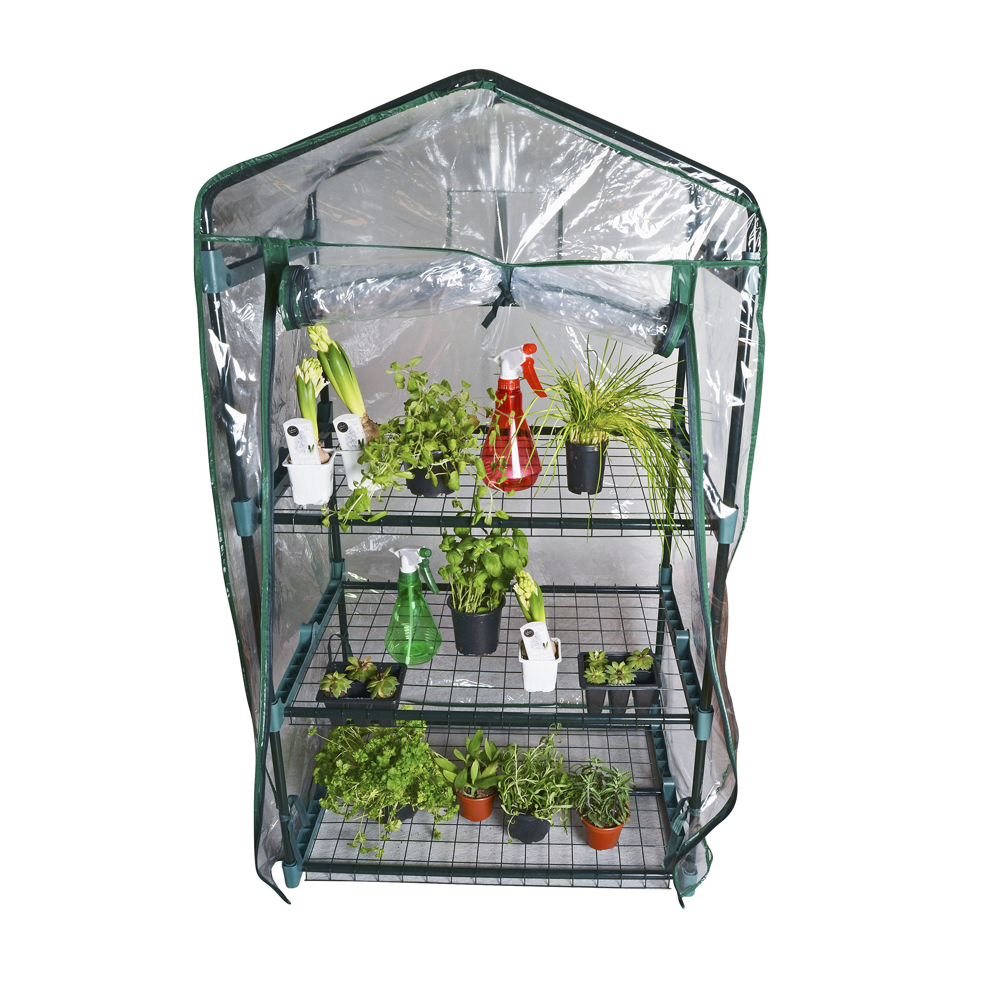 Växthus Plast Home it Mini Drivhus med 3 Hyllor,124 cm