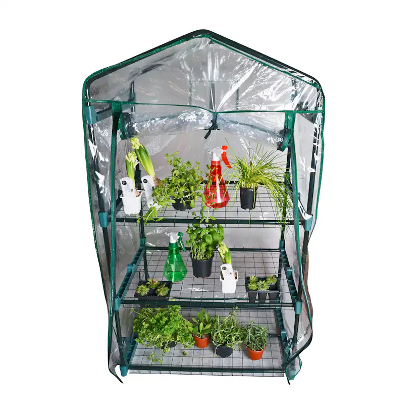 Växthus Plast Home it Mini Drivhus med 3 Hyllor,124 cm