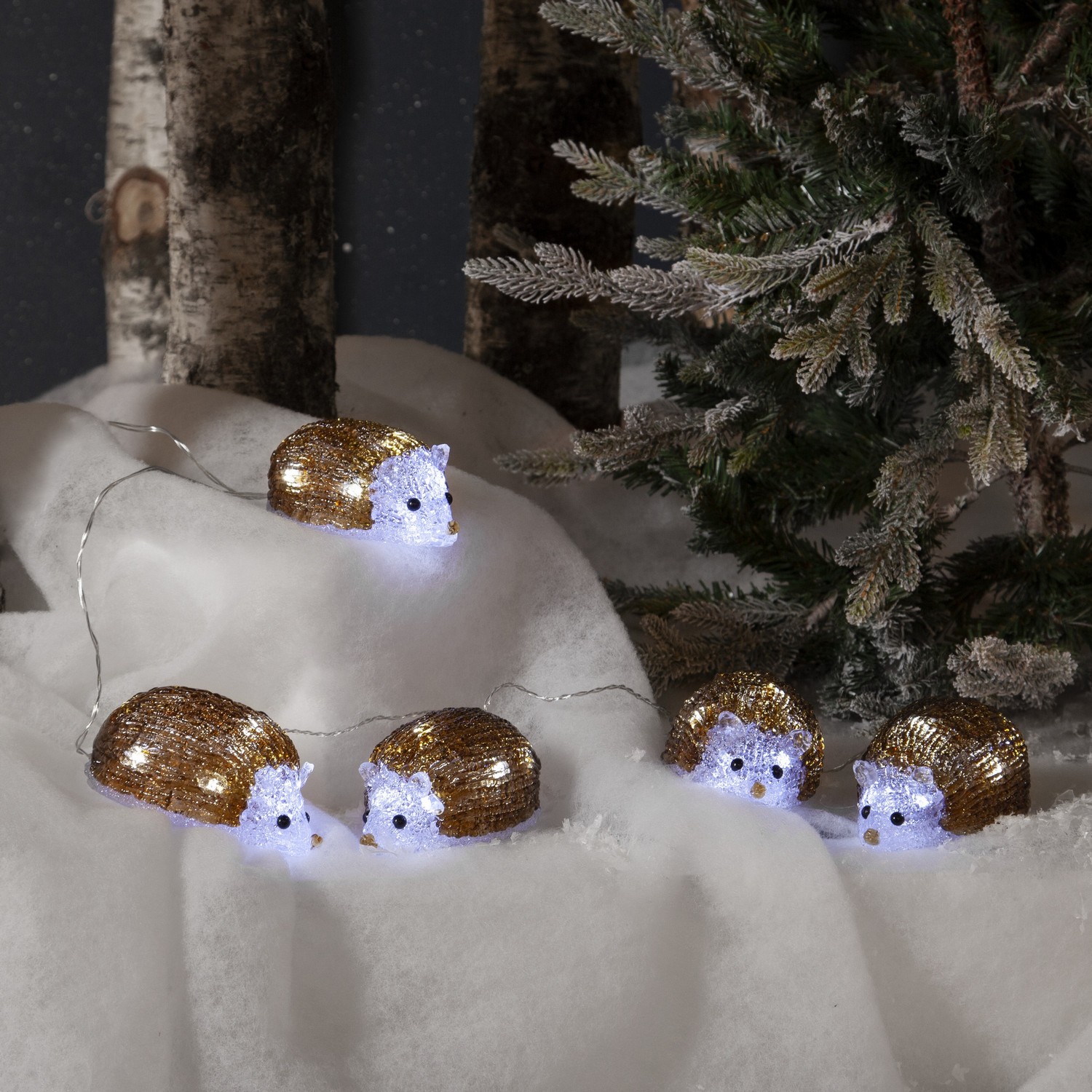 Dekorationsslinga Star Trading Crystalo Igelkott x5