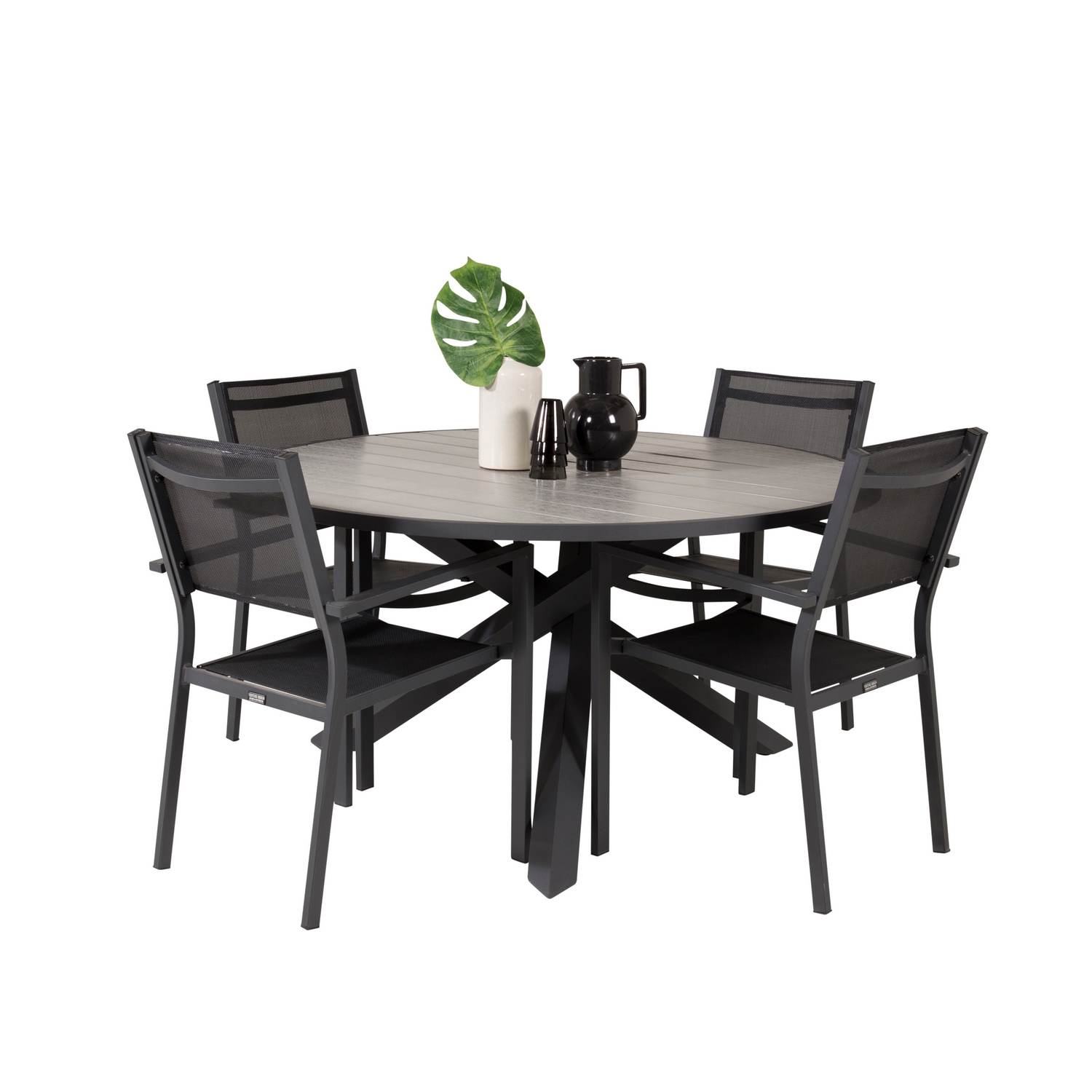 Matgrupp Venture Home Pincy Ø140 med 4 Copacabana Karmstolar