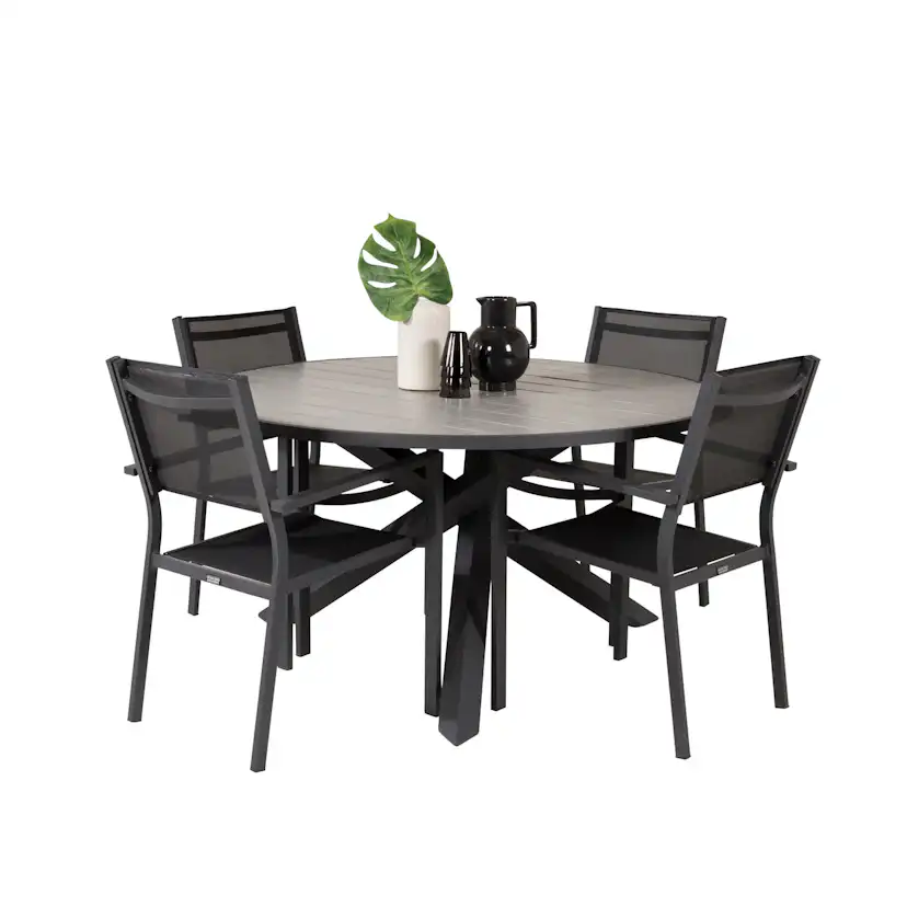 Matgrupp Venture Home Pincy Ø140 med 4 Copacabana Karmstolar