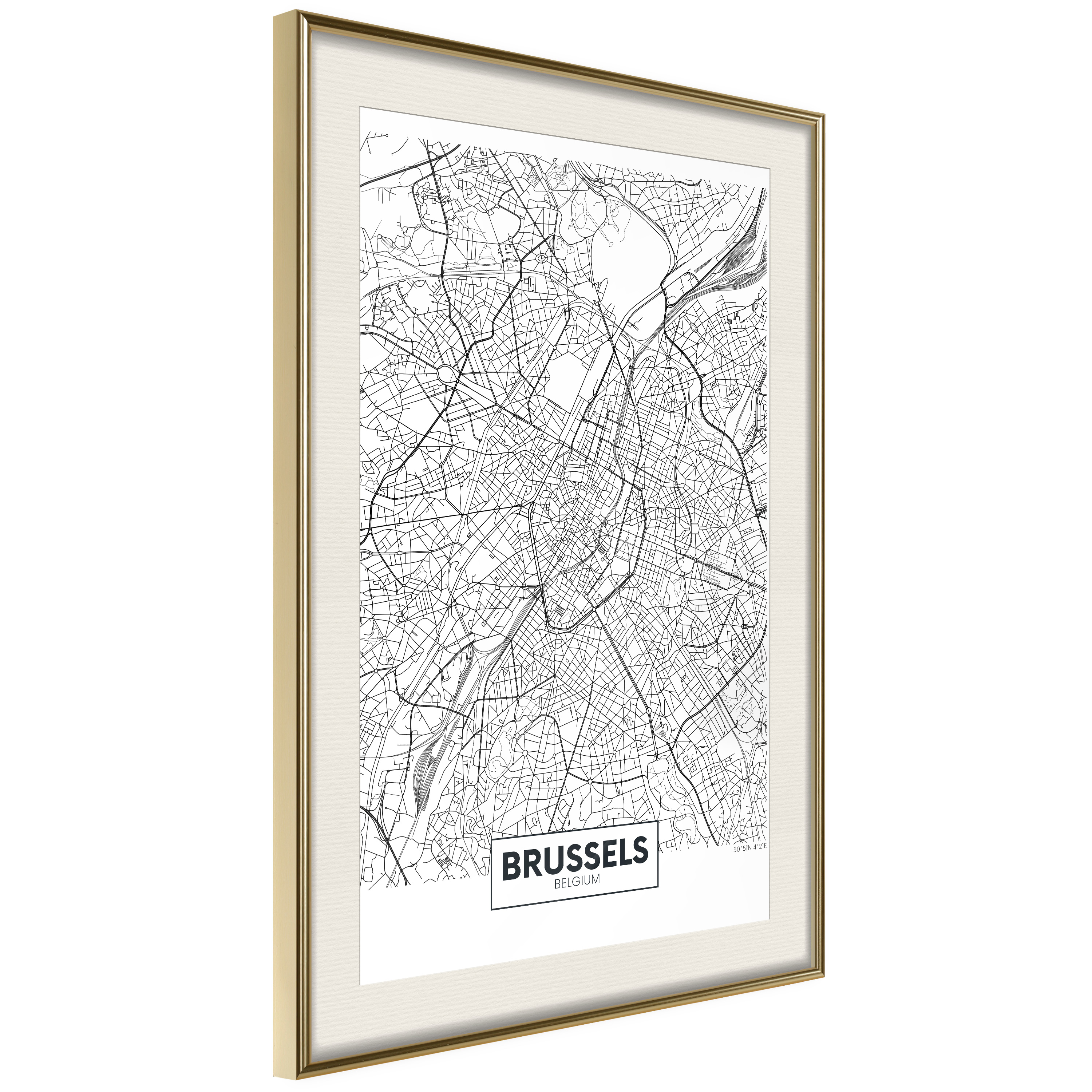 Poster Artgeist Affisch Map of Brussels