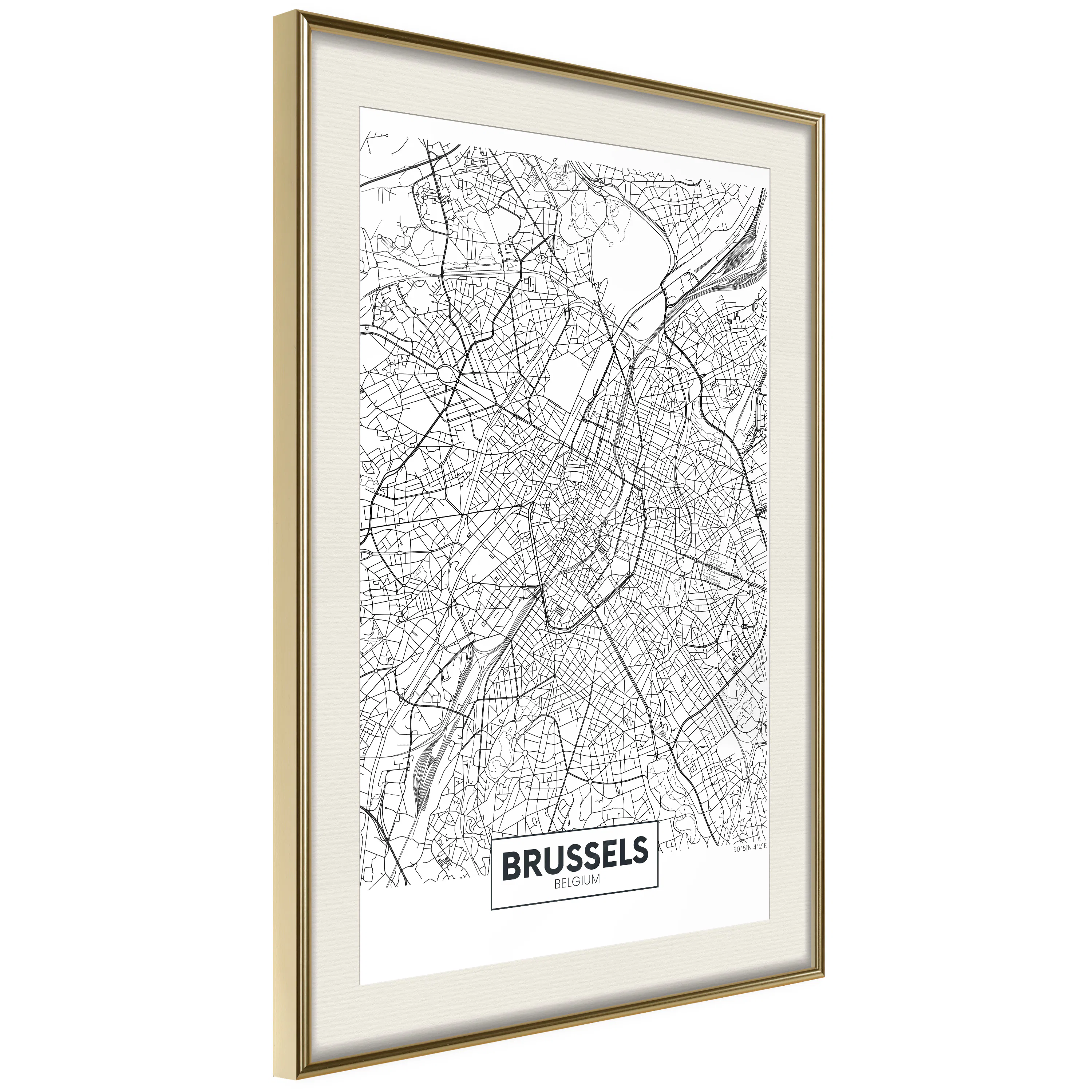 Poster Artgeist Affisch Map of Brussels