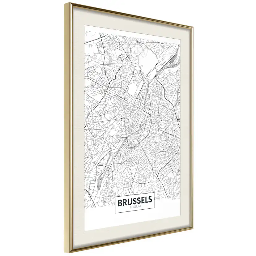 Poster Artgeist Affisch Map of Brussels