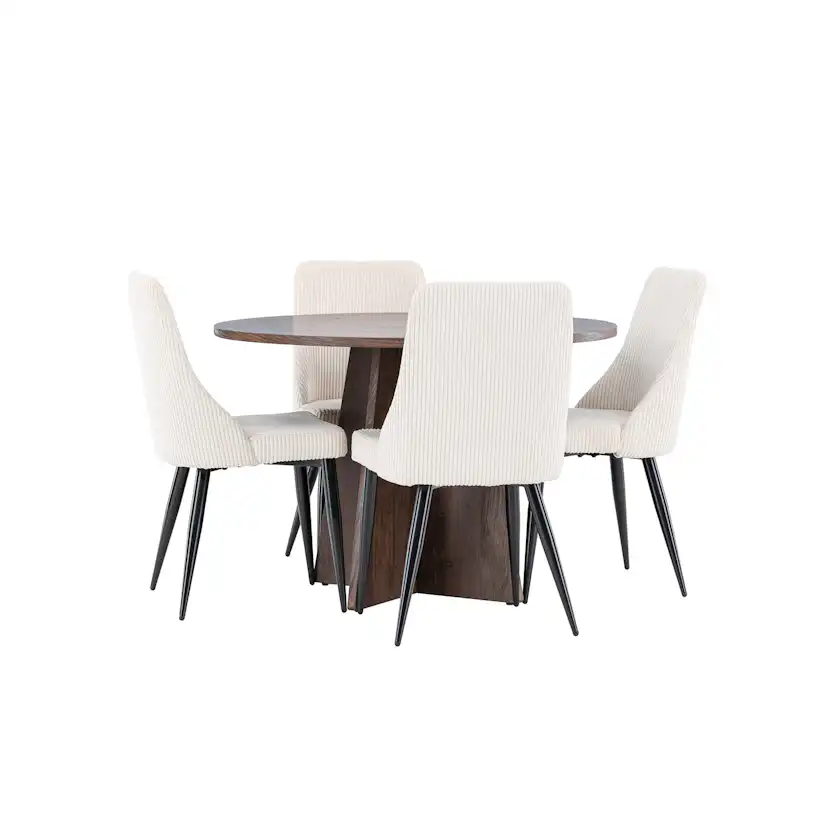 Matgrupp Venture Home Bootcut Ø110 med 4 st Leone Stolar