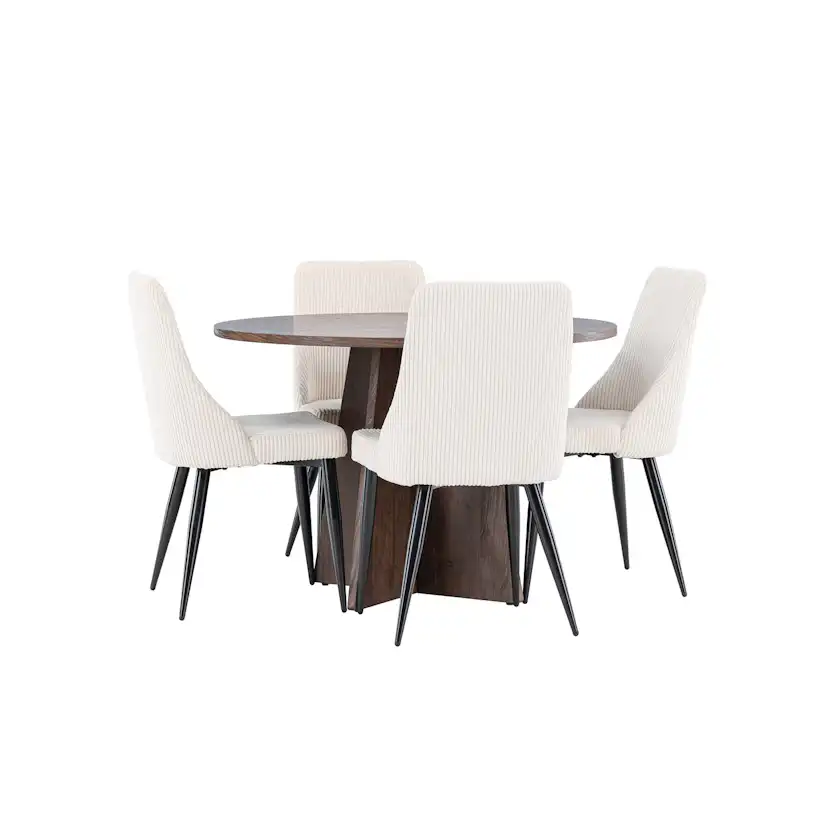 Matgrupp Venture Home Bootcut Ø110 med 4 st Leone Stolar