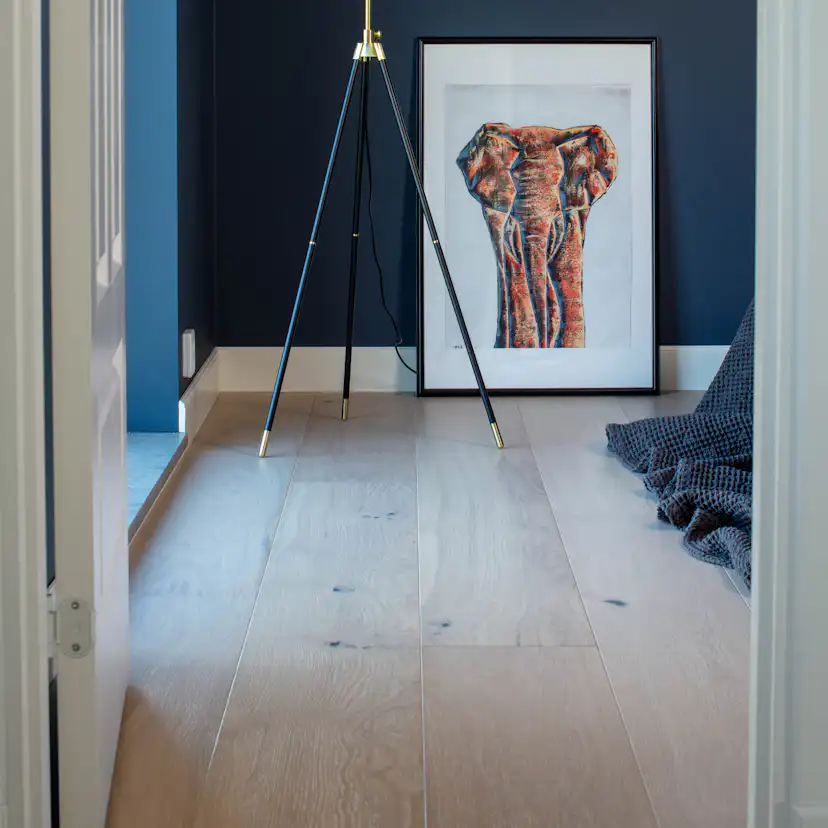 Parkettgolv Nordic Floor Ek Grand Cloud White Mattlackad 1-stav