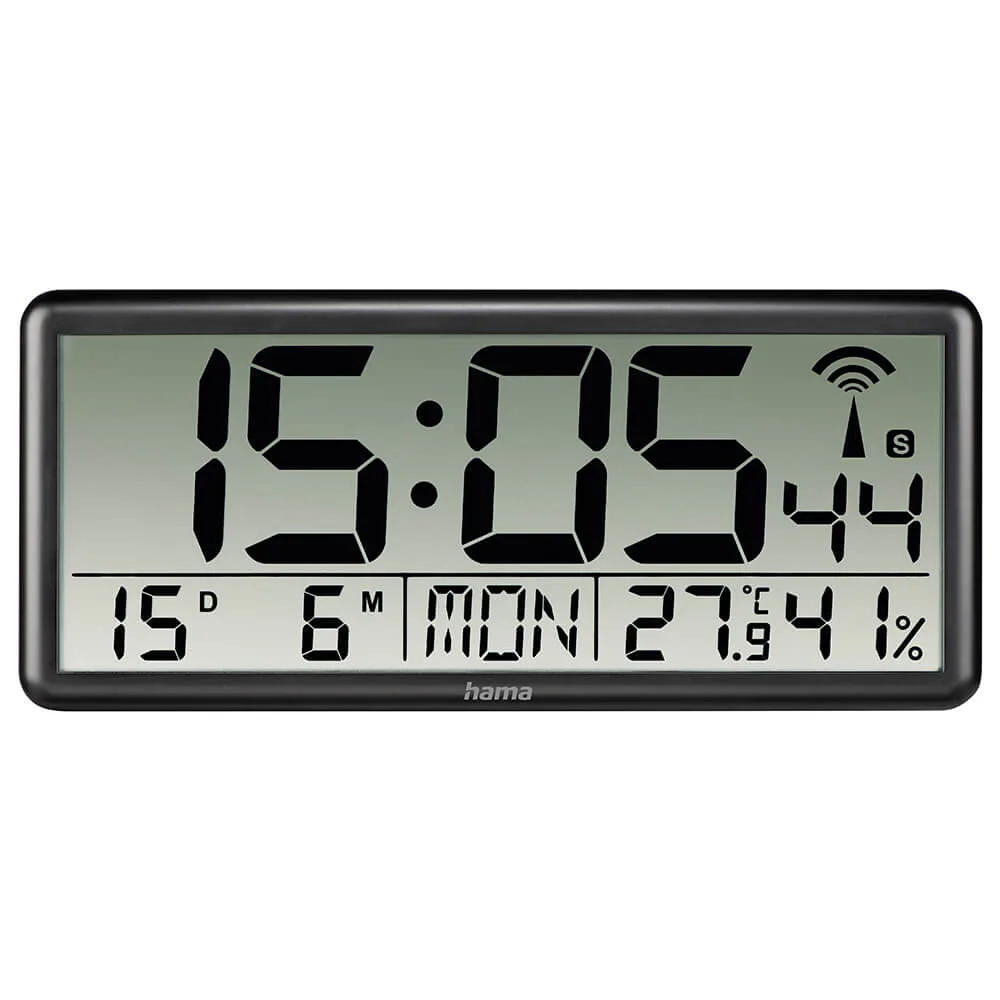 Väggklocka Hama Digital Jumbo Radiosynkroniserad