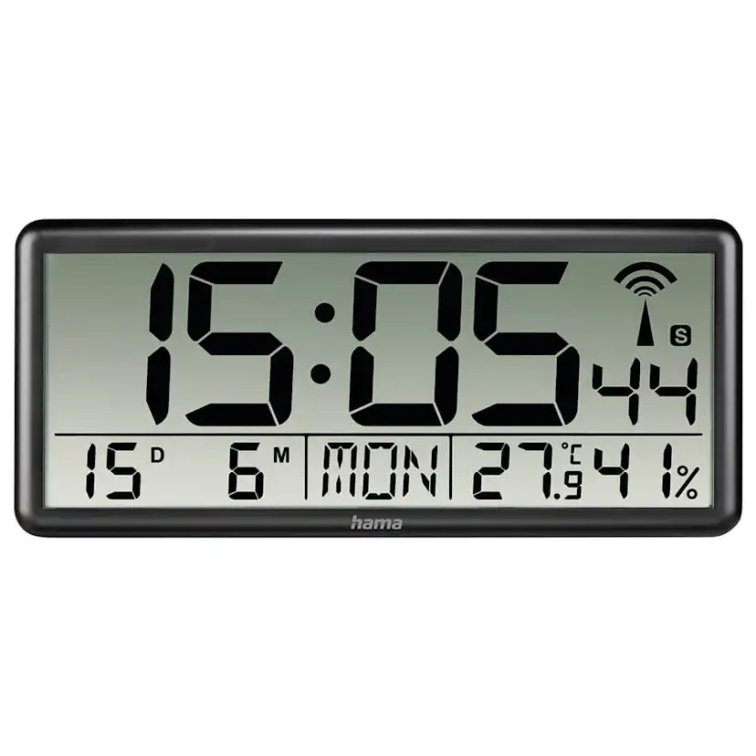 Väggklocka Hama Digital Jumbo Radiosynkroniserad