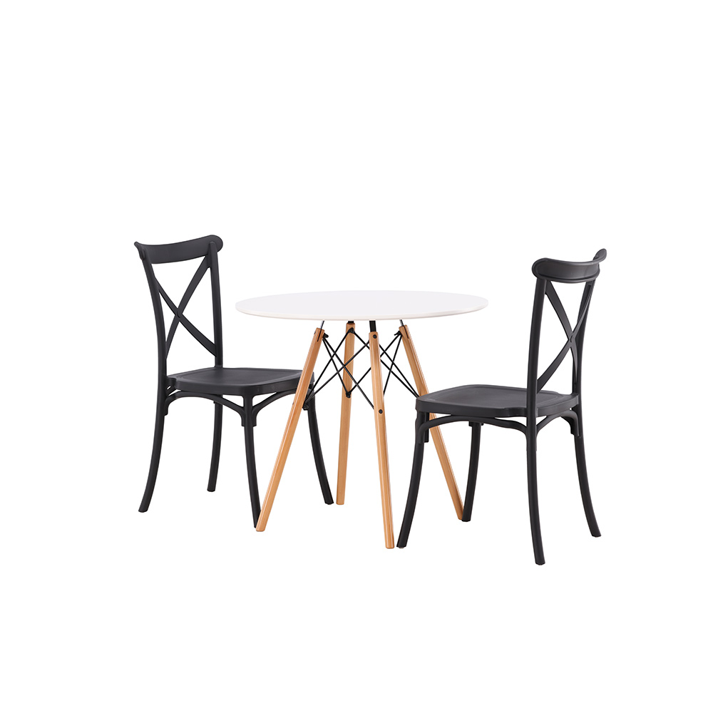 Matgrupp Venture Home Danburi Ø 60 cm med 2 Crosett Stolar