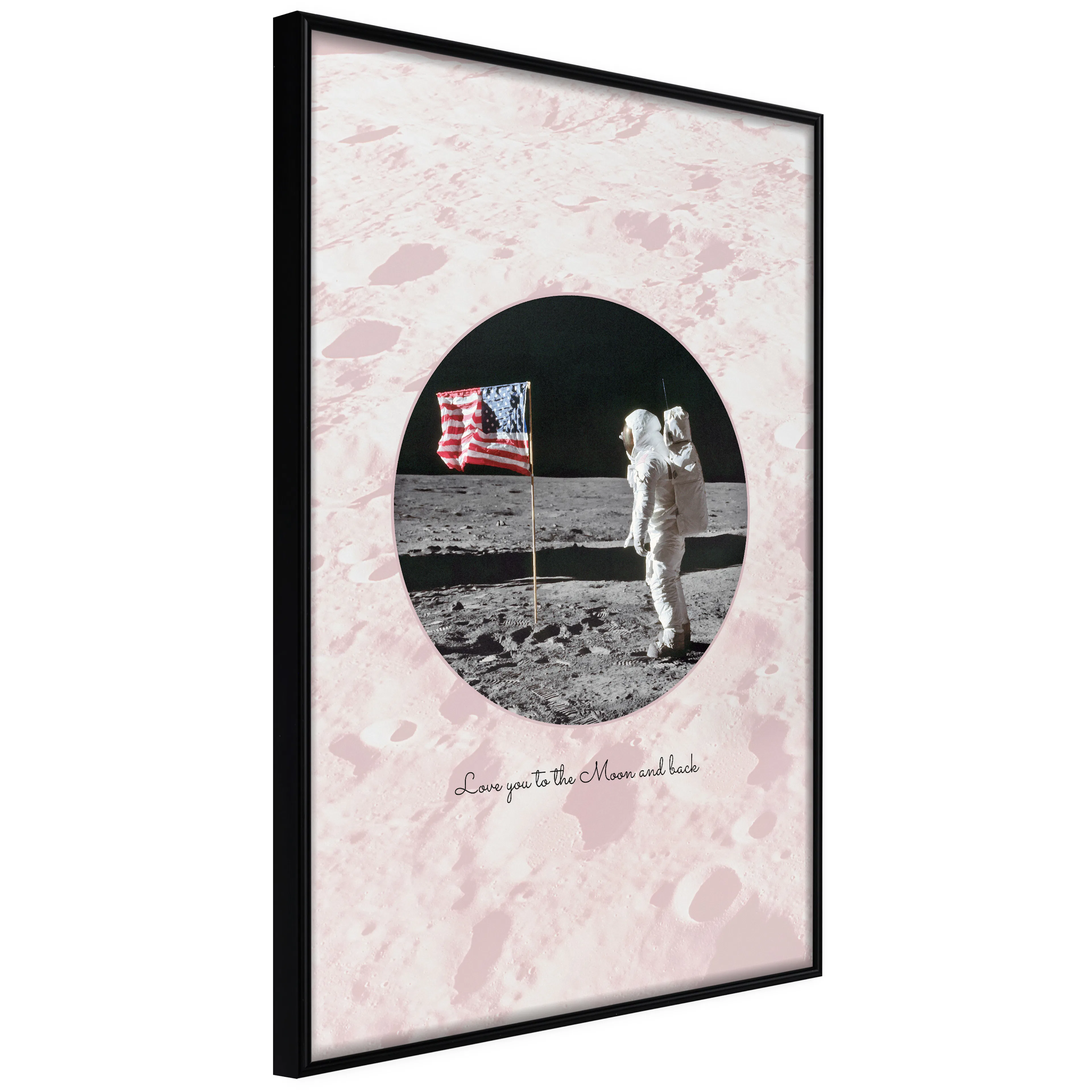 Affisch - Love You to the Moon and Back [Poster] 20x30 Svart ram, 20x30 cm