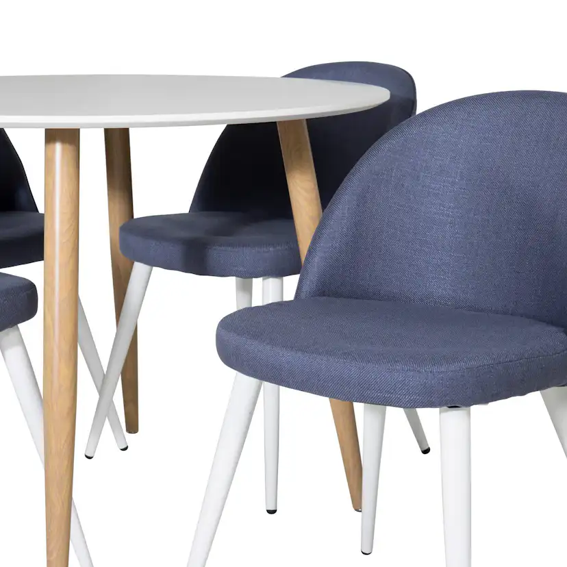 Matgrupp Basic Home Pelle Runt Matbord 100 cm med 4 Sedavi Matstol