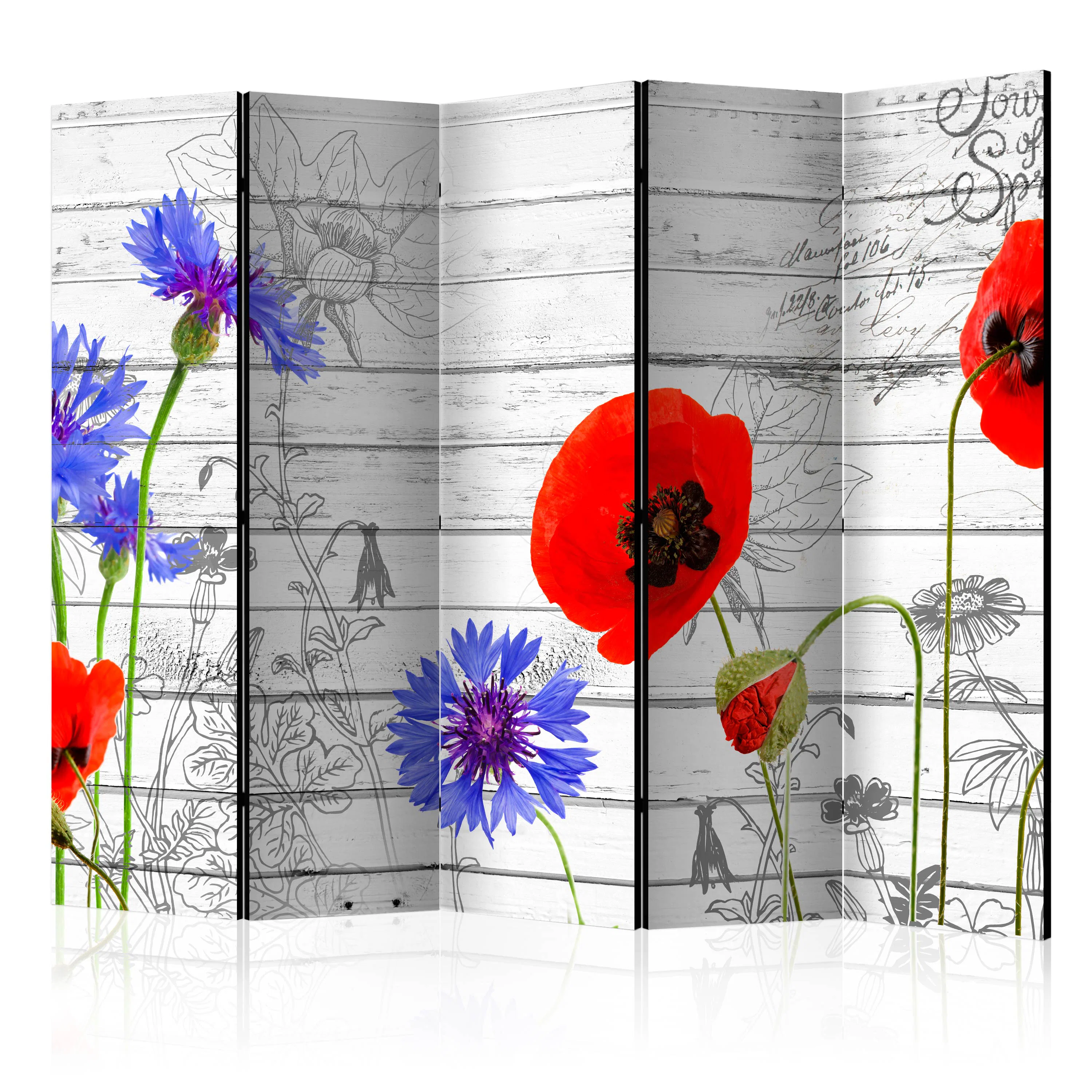 Rumsavdelare Skärmvägg Arkiio Wildflowers II 225x172 cm