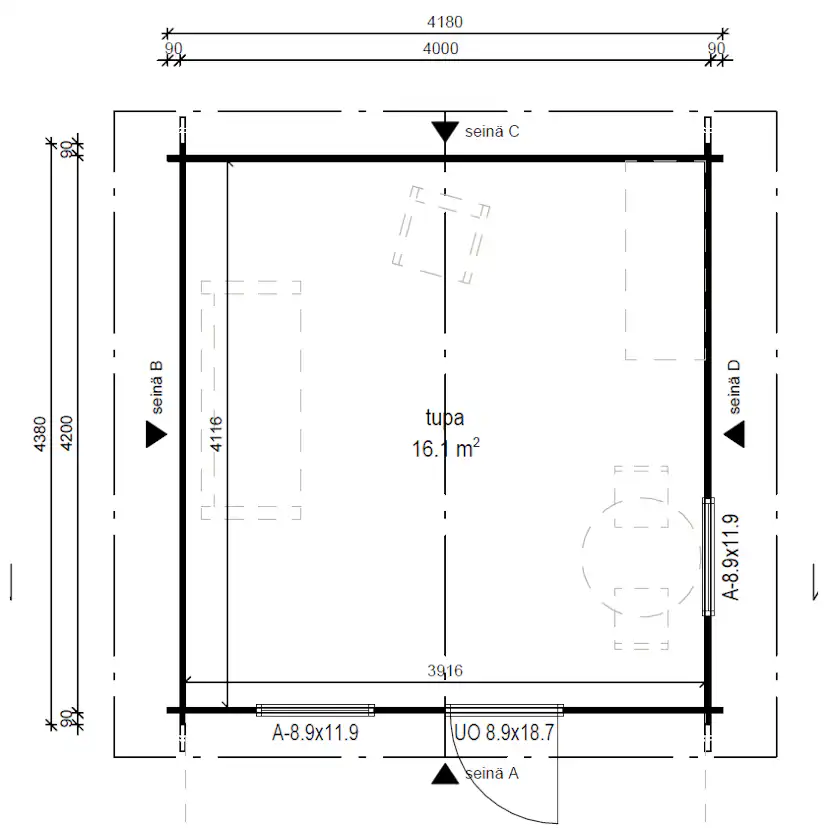 Friggebod LP Garden V-L (16m2)