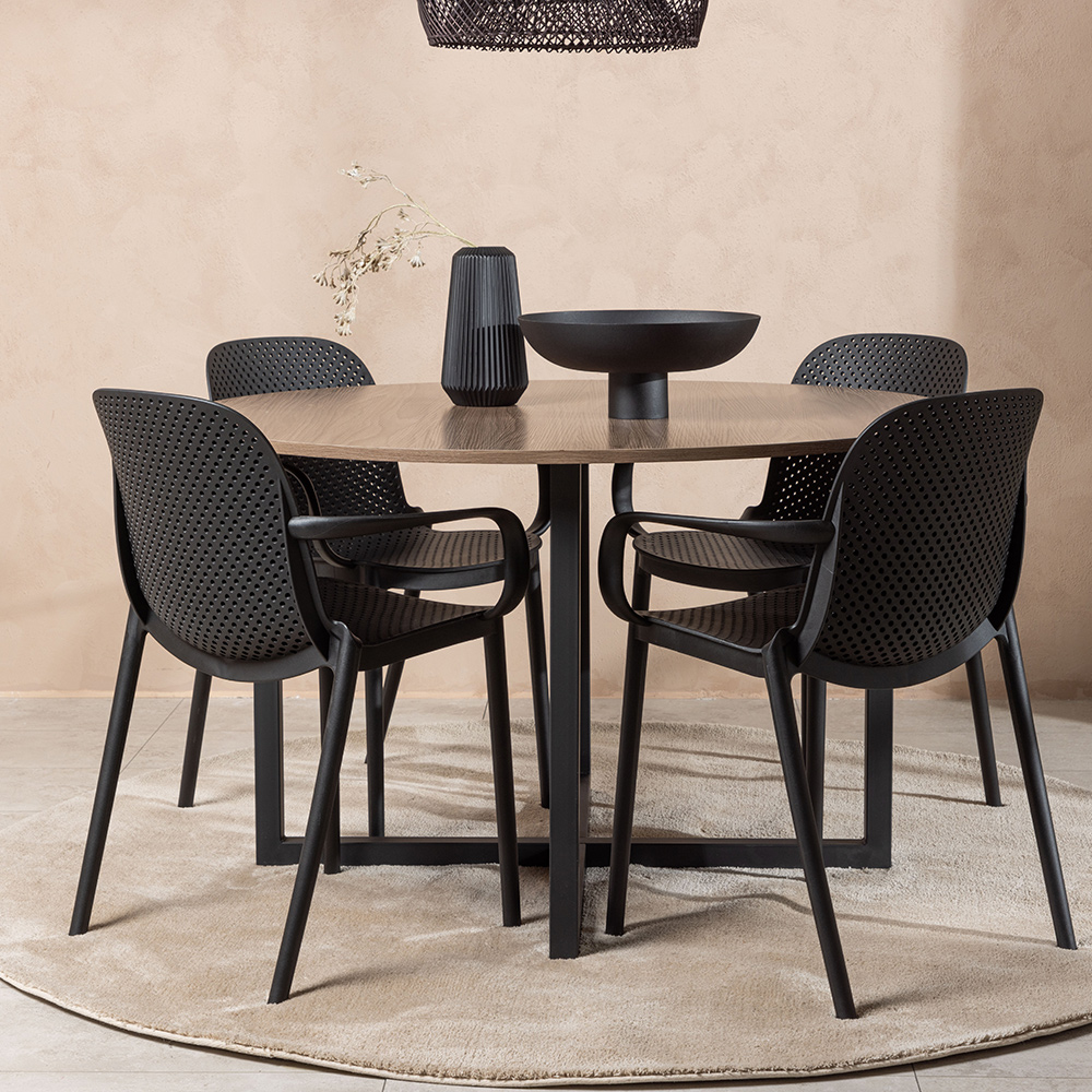 Matgrupp Venture Home Durango Ø 120 cm med 4 Baltimore Stolar