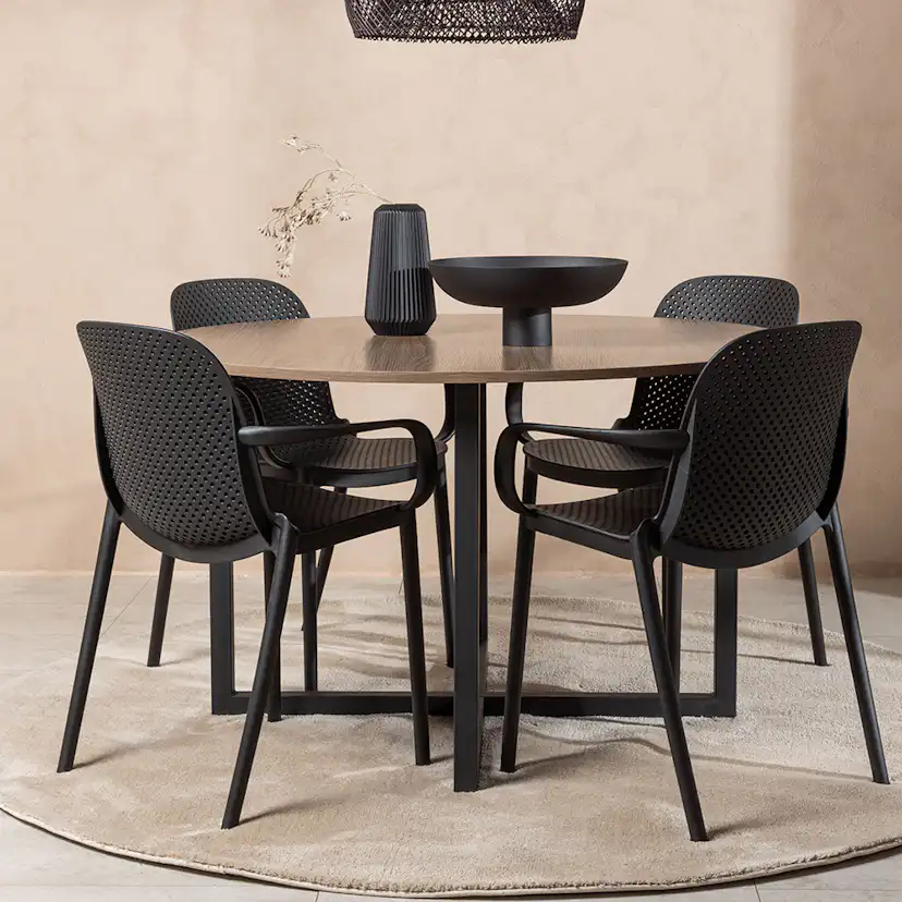 Matgrupp Venture Home Durango Ø 120 cm med 4 Baltimore Stolar