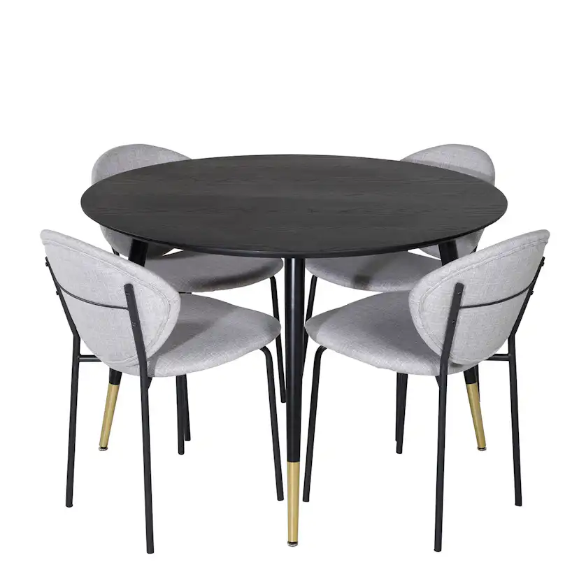 Matgrupp Venture Home Disa Rund med 4 Valor Stolar