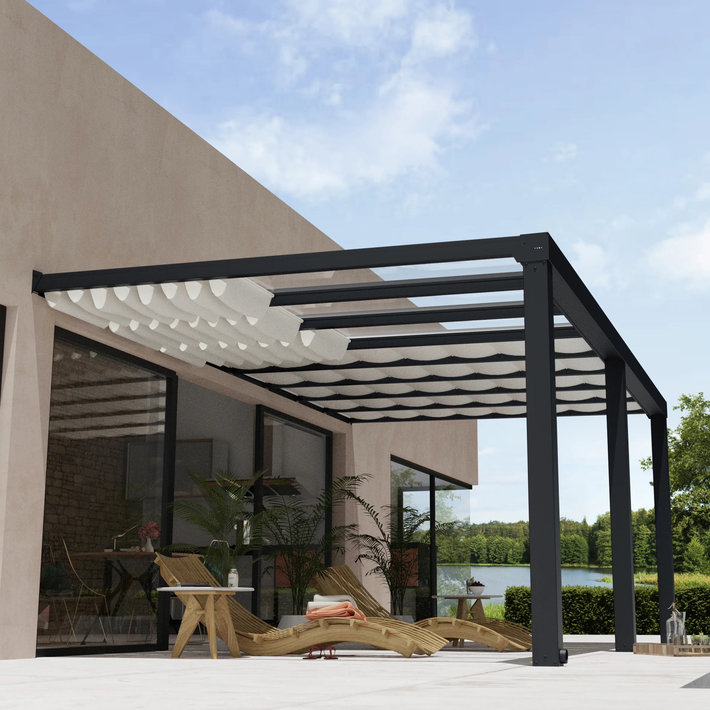 Persienn Canopia by Palram Skuggkit Till Pergola Stockholm 3,4 x 5,9 m Vitt