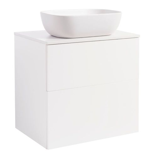 Isel 60Vitm Bs Vit+Ts Rektvit Färg Tvättställsskåpet: Matt Vit, Färg Bänkskiva: Vit, Färg Tvättställ: Vit - B: 606 mm, H: 737 mm, D: 470 mm