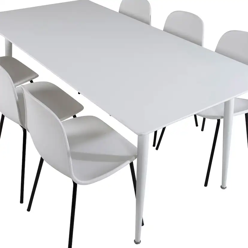 Polar table 180 cm -White top /Arctic Chair- White Plastic_6 Vit/Svart