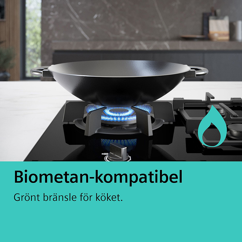 Gashäll Siemens iQ700 med stepFlame Svart 90cm med Smart Uppkoppling