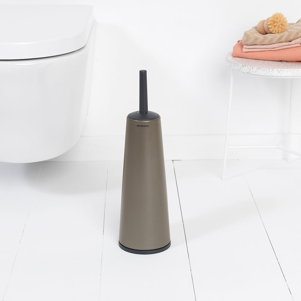 Toalettborste Brabantia med hållare för golv med plasthandta Färg: Platinum
