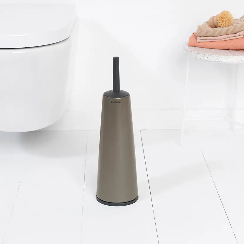 Toalettborste Brabantia med hållare för golv med plasthandta Färg: Platinum