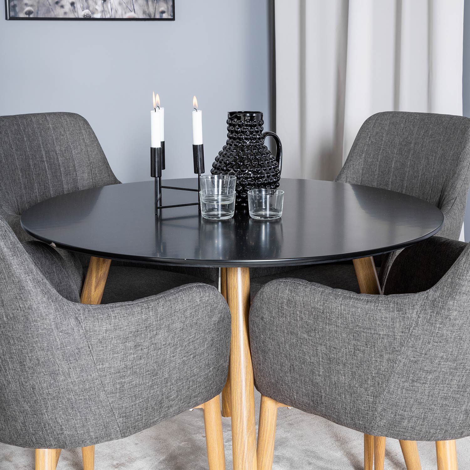 Matgrupp Venture Home Plake med 4 Corina Stolar Polyestertyg Runt