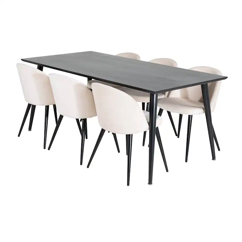 Matgrupp Venture Home Dipp med 6 Velvet Stolar