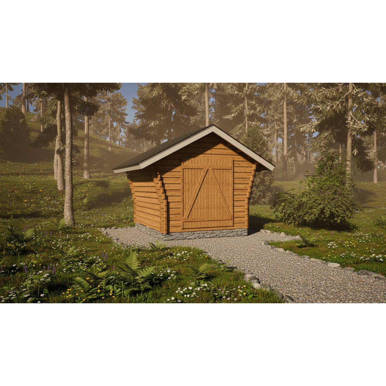 Timmerförråd LP Garden R-S (6m²) Med Springor