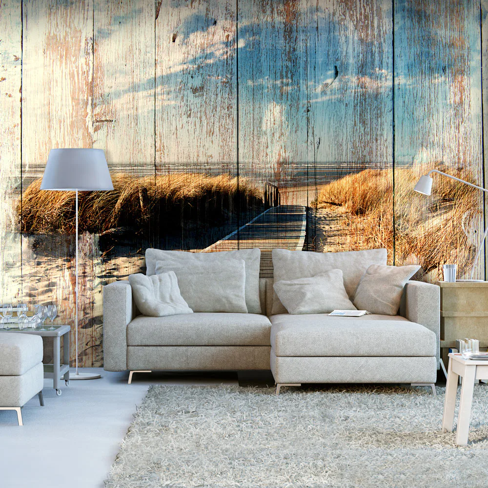Fototapet Arkiio Självhäftande Wooden Beach