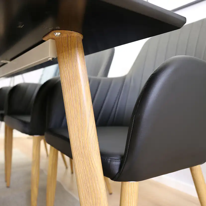 Polar Dining Table - 180*90*H75 - Black / Oak, Comfort Dinin Svart/Natur