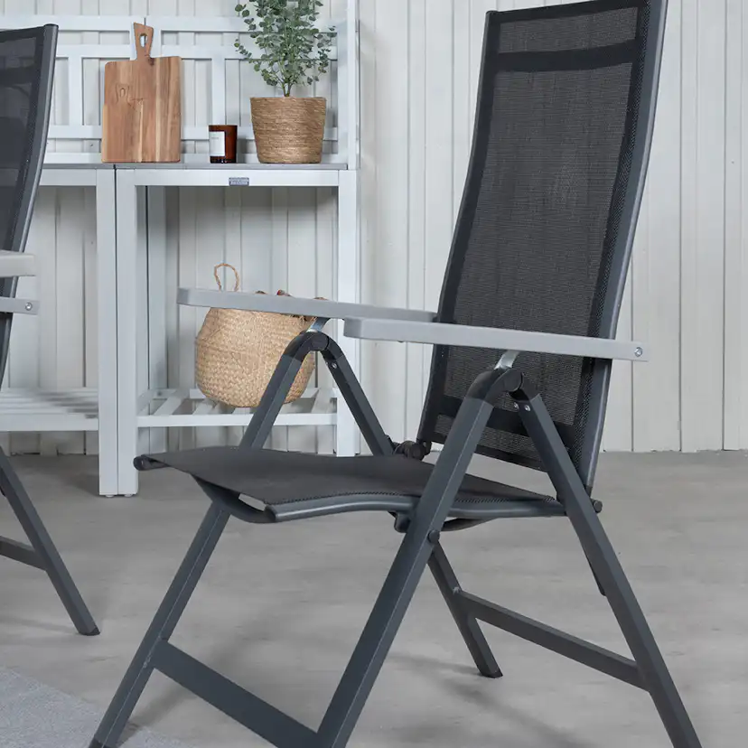 Matgrupp Venture Home Aleyna 160 Svart med 6 Aleyna Positionsstolar