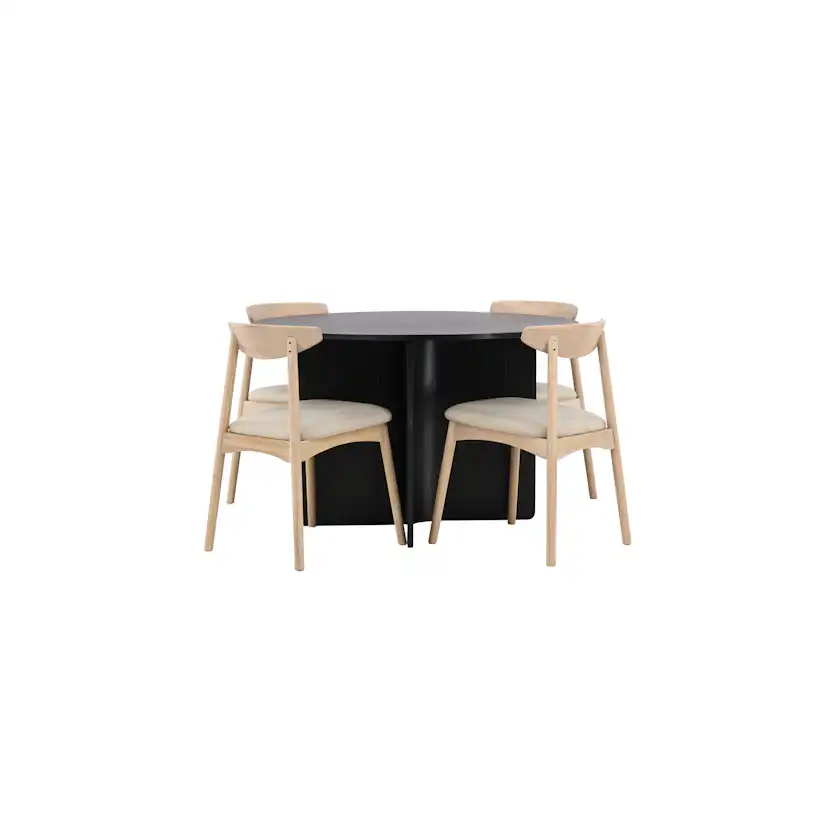 Matgrupp Venture Home Tyresö Matbord Ø120 cm cm med 4st Ven Matstolar