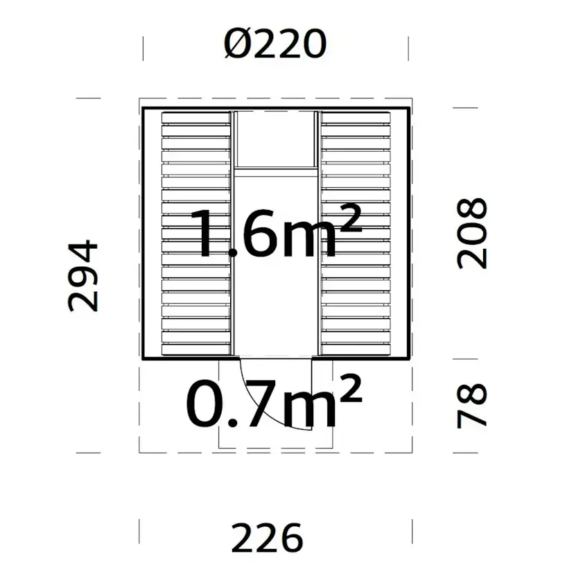 Bastutunna Palmako Anita 6,4 m² Byggsats i Trä