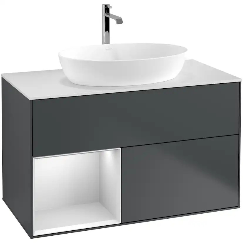 Tvättställsskåp Villeroy & Boch Finion med 2 Lådor Hylla och Bänkskiva för Fristående Tvättställ från Artis & Collaro